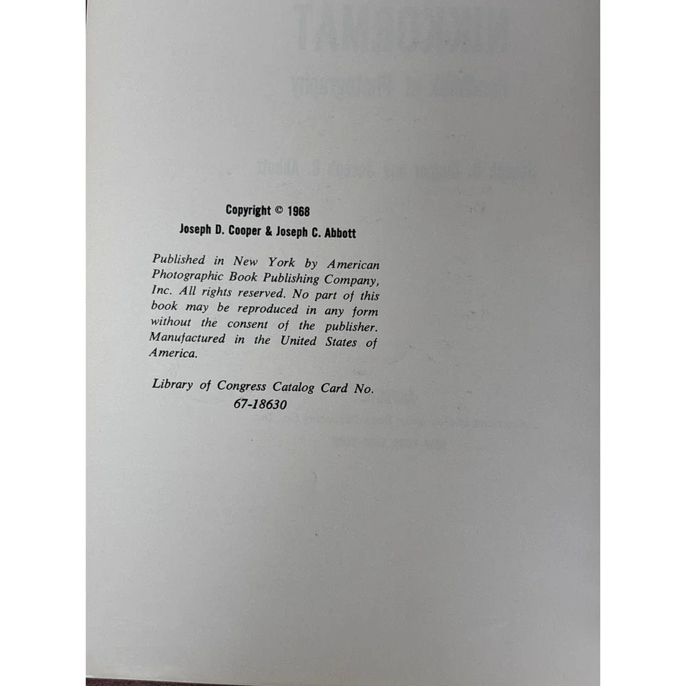 Vintage 1968 Nikon F Nikkormat Handbook of Photography‎ Manual Cooper Abbott